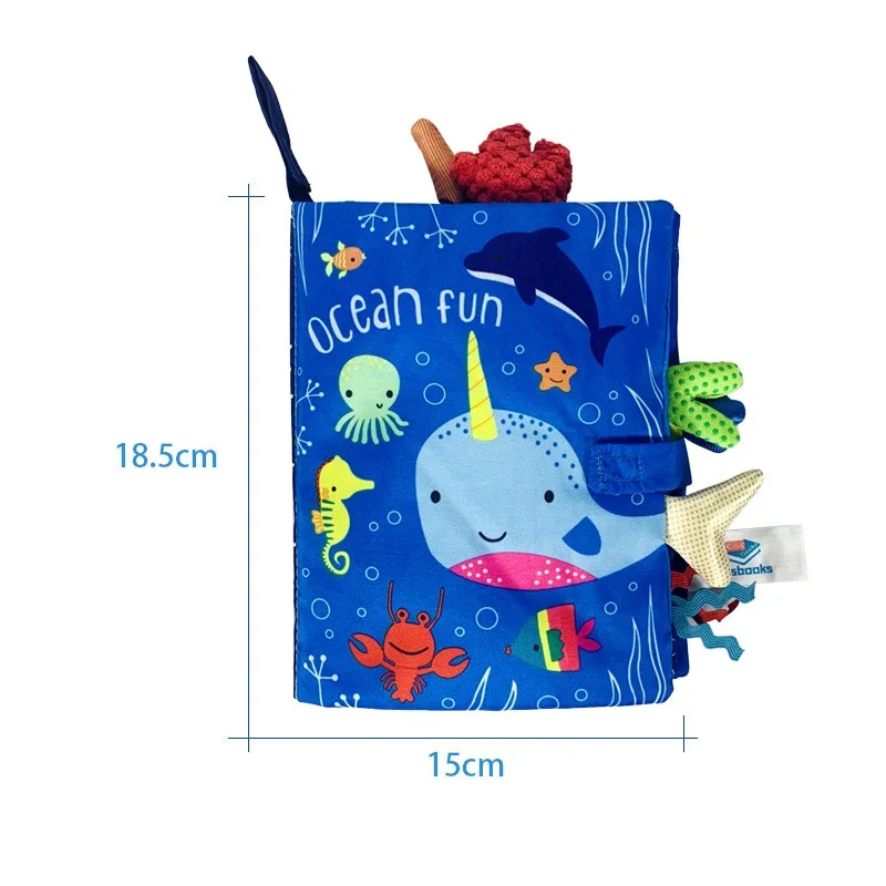 Gran oferta, juguete educativo de Aprendizaje Temprano para bebés de 0 a 36 meses, libro de tela con cola, rompecabezas de papel con sonido interactivo para padres e hijos, sonajero