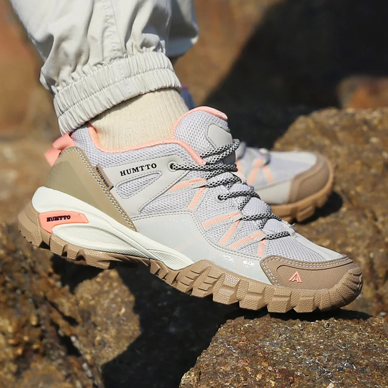 HUMTTO-zapatos de senderismo transpirables con cordones para hombre, botas de Trekking con amortiguación, zapatillas de escalada y Turismo, novedad