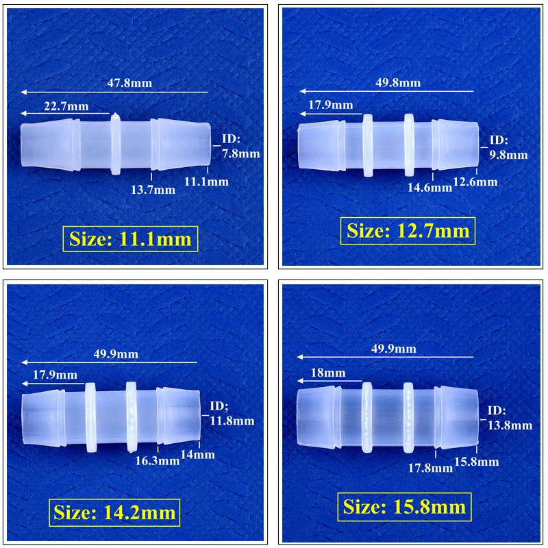 Conectores directos de plástico PP de 1,6 ~ 15,8mm, bomba de aire para tanque de acuario, manguera aireadora, junta de Pagoda, accesorios de tubería de agua de riego, 5 ~ 200 Uds.