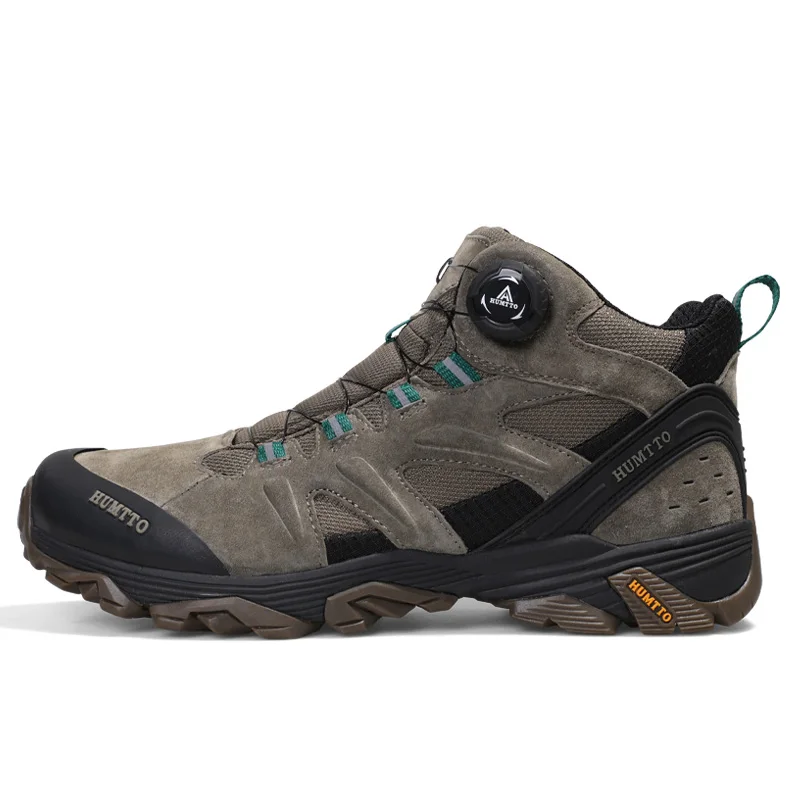 HUMTTO-zapatos de senderismo impermeables, botas de Trekking de cuero, zapatillas de deporte para exteriores para hombre, botines tácticos para acampar y cazar