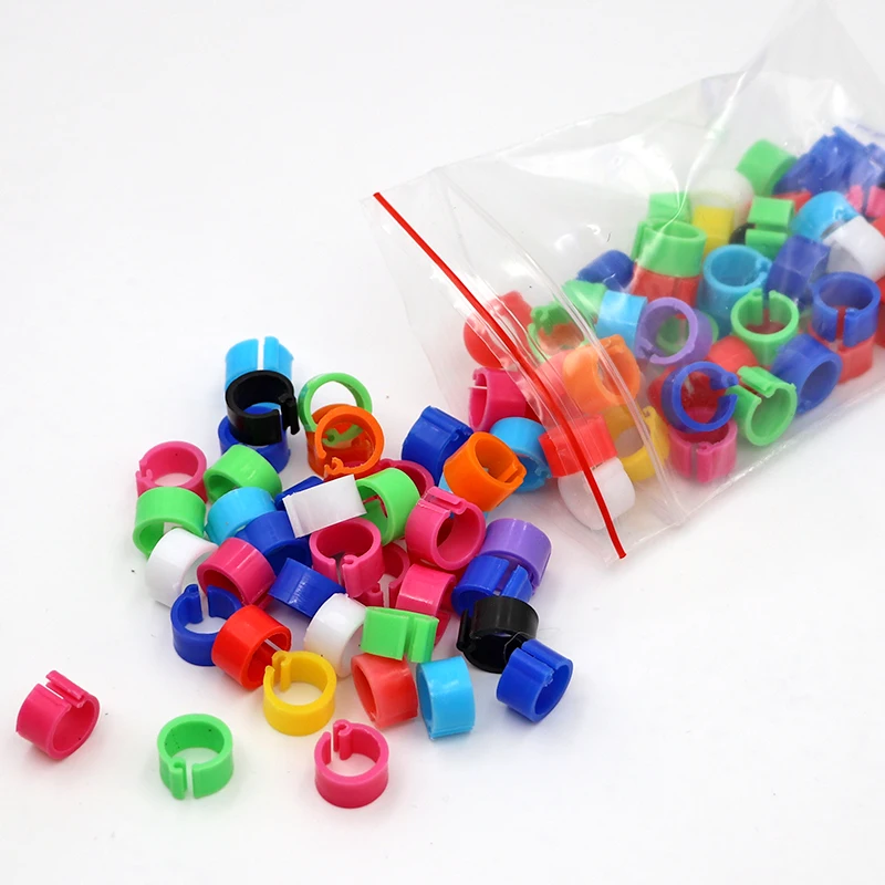 100 Uds. Anillo para pies de pájaros, anillos de Clip de plástico para pájaros, palomas, codorniz, anillo para pies, transportador de animales de granja, accesorios para palomas, suministros para pájaros