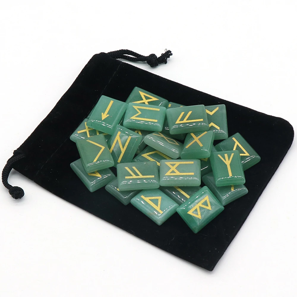 Juego de runas naturales, libro del cielo, piedra de adivinación, Reiki, cristal, ágata, poder, espécimen de adivinación, decoración de regalo curativo, 25 uds.