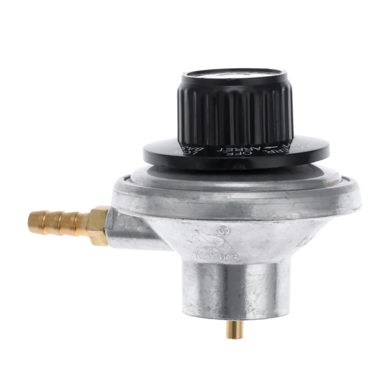 Tanque de propano regulador de Gas de baja presión con salida, manguera de lengüeta de 1/4 pulgadas, entrada de conexión de 1-20 pulgadas, UNEF para tanque de propano de una libra, 1 unidad