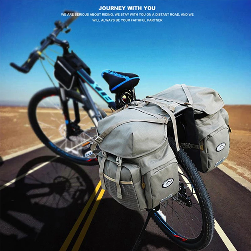 Bolsa de bicicleta de 50L, sillín de carretera de montaña, bolsas de ciclismo, bolsa de asiento trasero de bicicleta, estante de doble cara, paquete de alforja de asiento trasero, accesorios para bicicleta