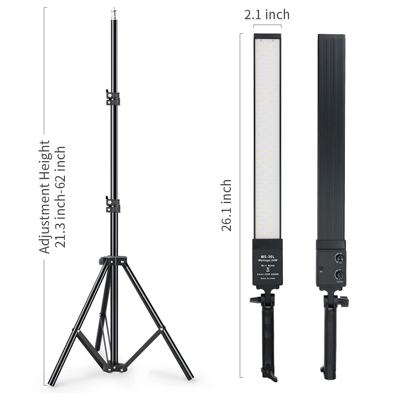 Kit de iluminación LED para estudio de fotografía, luces ajustables con trípode de soporte, para relleno de Vídeo fotográfico, Lam 3200K-5500K