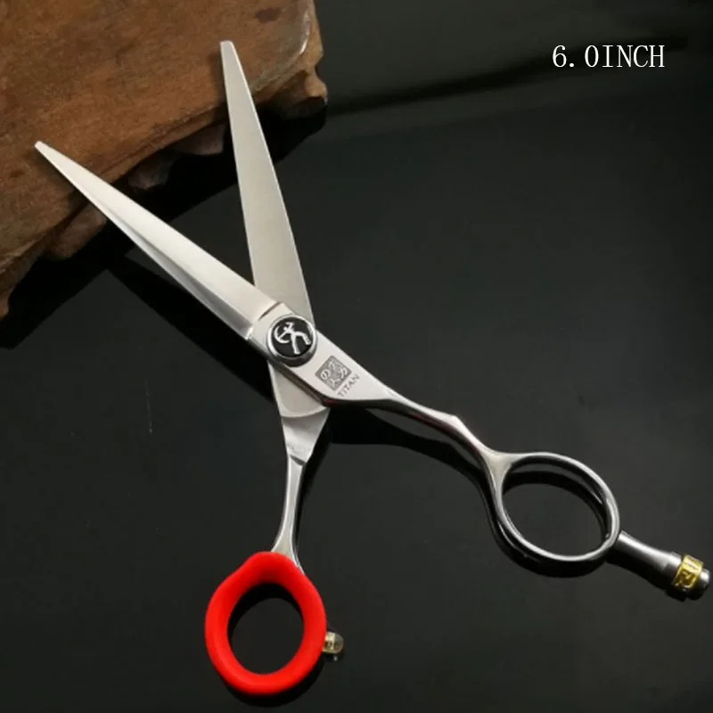 Juego de Tijeras de Peluquería Profesionales Titan de 5.5" y 6.0" para Cortar y Entresacar Cabello, para Barberos y Salones