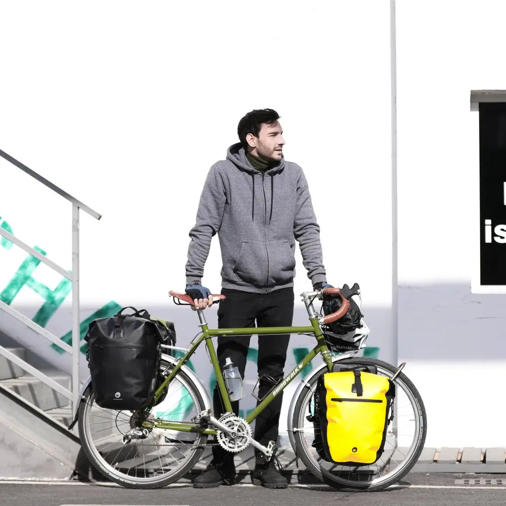 Bolsa y Alforja para Bicicleta Rhinowalk, 100% Impermeable, 27L de Capacidad, Alforja Trasera Multifuncional para Portaequipajes, Bolsas de Ciclismo