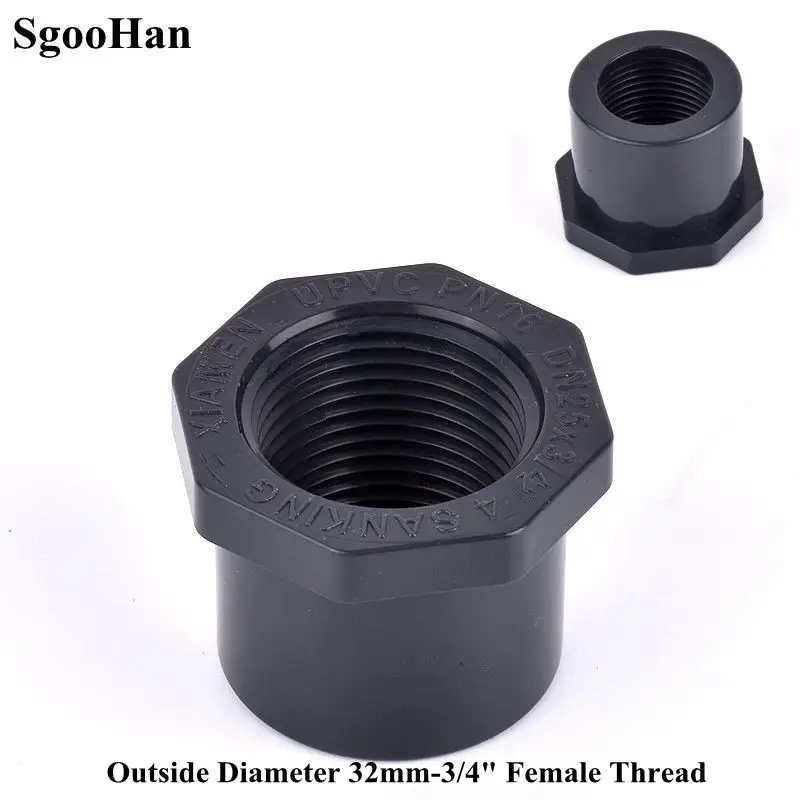 Buje de hilo femenino UPVC, conector reductor recto para riego de jardín, adaptador de tubería de agua para acuario, pecera, 1 ~ 10 Uds.