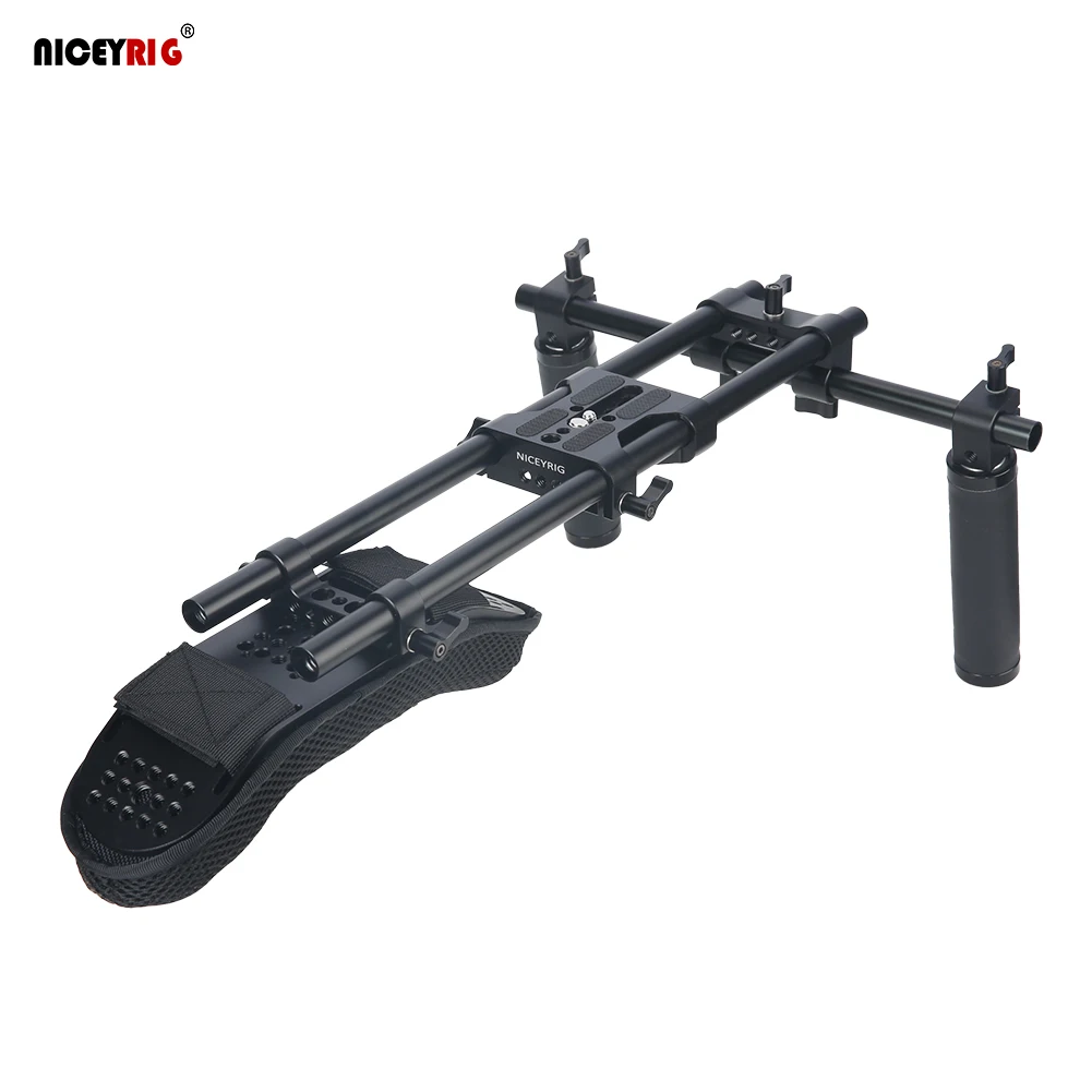 Niceyrig-soporte Universal para plataforma de hombro, sistema de bloqueo de rieles de 15mm con cámara/videocámara, Kit de montaje de placa Base