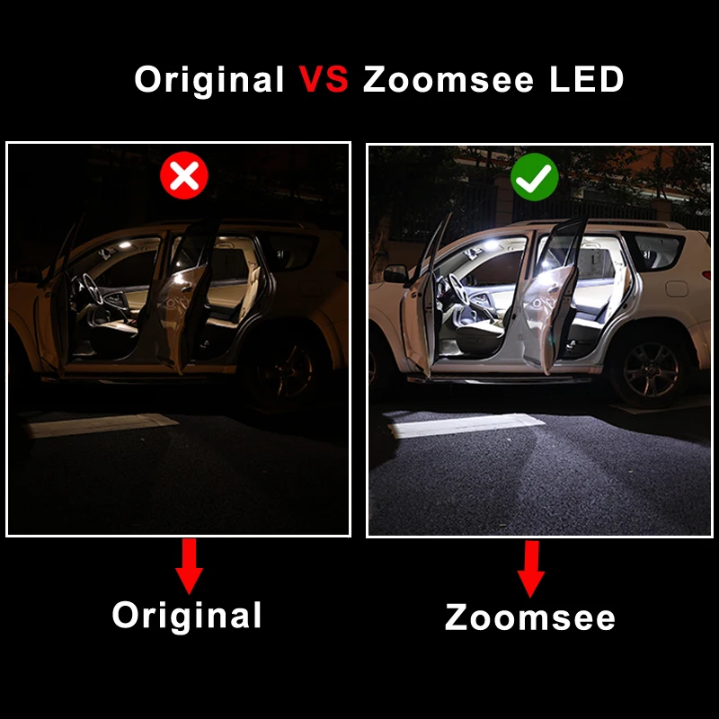 Zoomsee LED Interior para Volkswagen VW Touran 1T1 1T2 1T3 5T1 2003-2018 2019 2020 bombilla Canbus para coche Kit de luz de lectura de cúpula interior