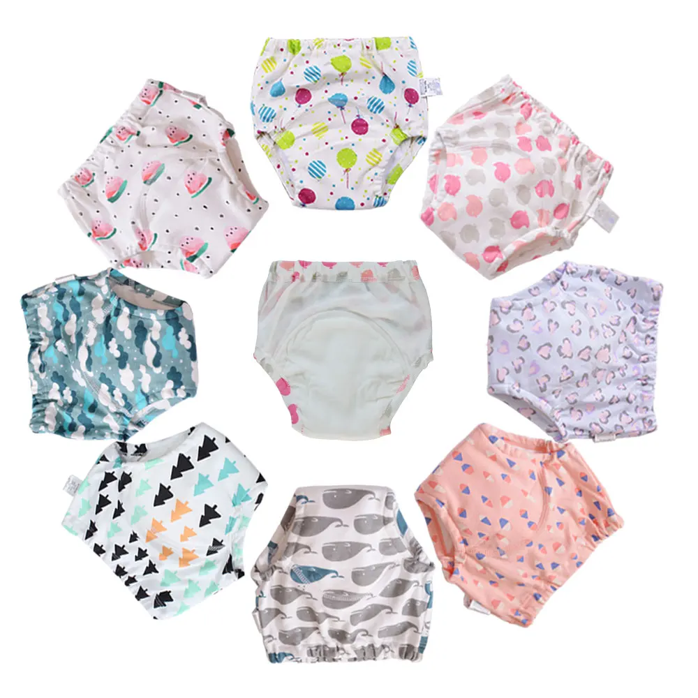 Pantalones de entrenamiento reutilizables para bebé, pañales de tela lavables, ropa interior cambiante, bragas de entrenamiento para orinal, 10 piezas