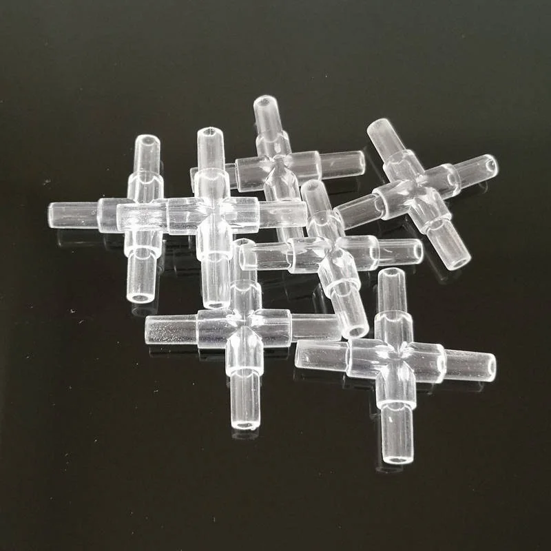 10 Uds. Conectores de tubos de aerolínea para acuario de 4mm, juntas de mangueras de válvula en línea de plástico, accesorios de bomba de aire en forma de T/Cruzado/codo/Y