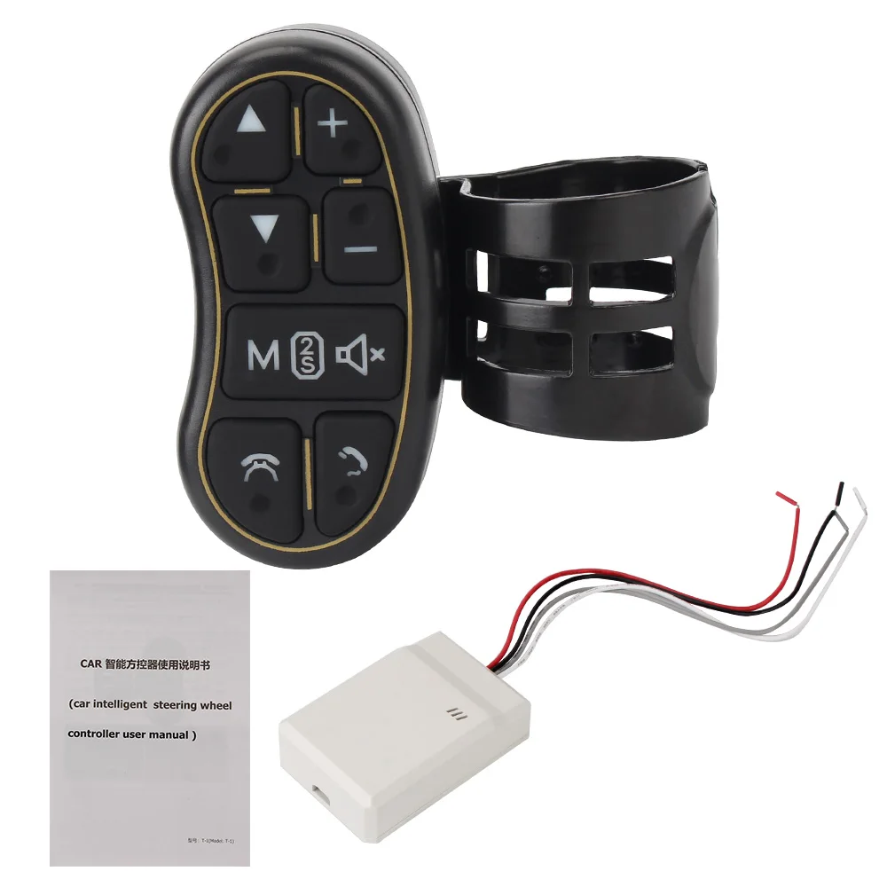 Interruptor de Control de volante de coche, controlador inalámbrico para Radio, Audio, reproductor de DVD MP3, botones, accesorios automotrices universales