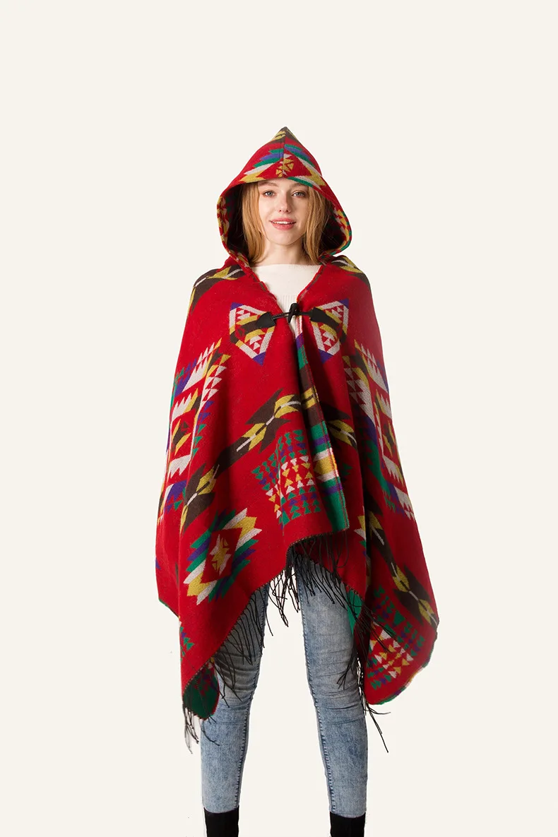 Chal étnico multifunción bohemio, bufanda Tribal con flecos, sudaderas con capucha, cárdigans a rayas, mantas, capa, chal, borlas, Poncho, abrigo
