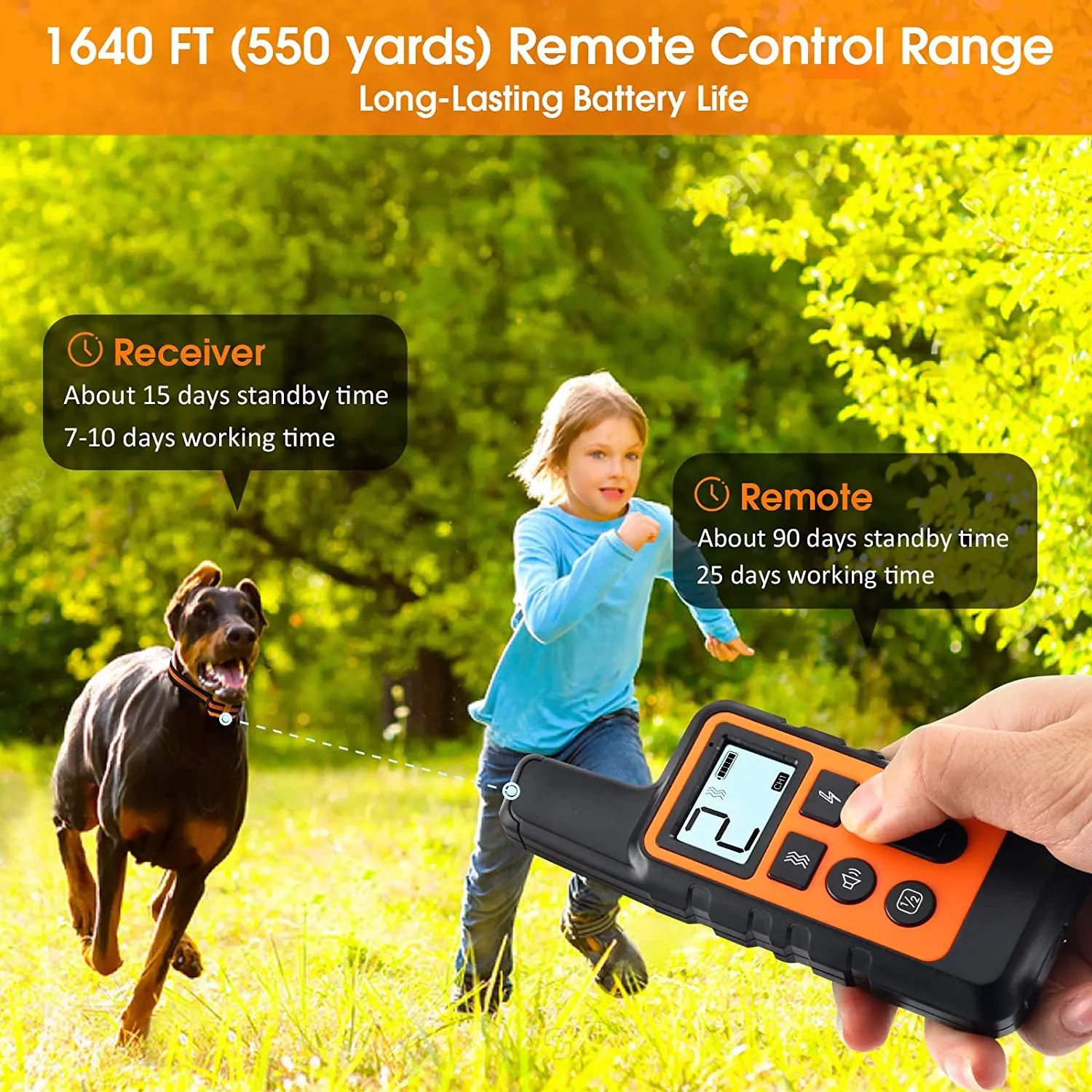 Collar de entrenamiento para perros, collares de choque recargables impermeables para perros con pitido de entrenamiento remoto, choque de vibración, Collar eléctrico para perros