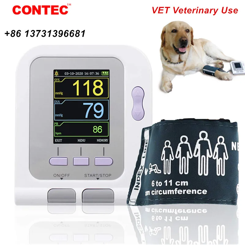 CONTEC-esfigmomanómetro electrónico veterinario, Monitor automático de presión arterial, tonómetro con descarga, Software de PC, CONTEC08A-VET
