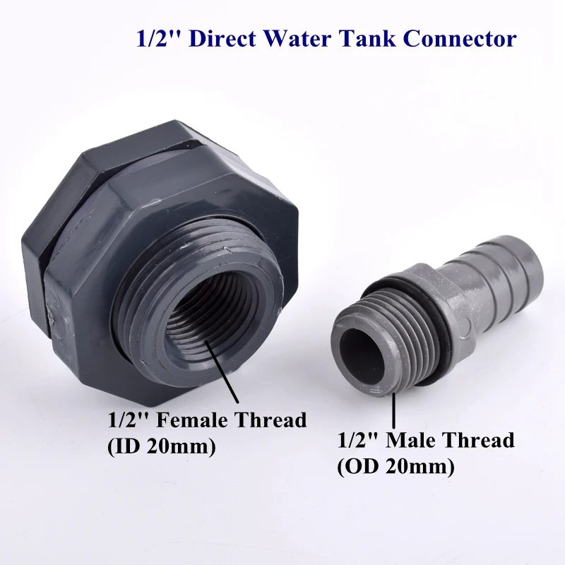 Conector de tanque de agua de PVC de 1/2 "a 8mm ~ 16mm, conjunto directo de Pagoda, sistema de riego de jardín, juntas de manguera de silicona, junta de tanque de acuario