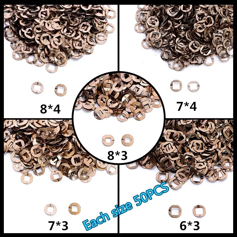 Juntas de Metal de nailon resistentes al desgaste, kit de reparación de 8 tamaños, accesorio de tijera de peluquería, PJ-0010, 400/800/1600 Uds.