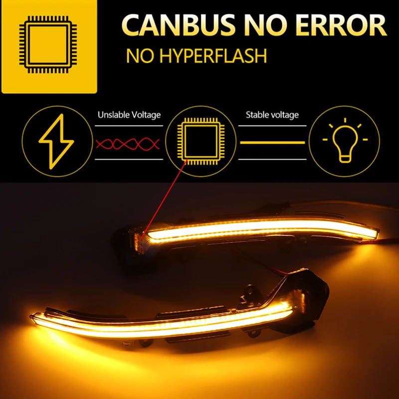 Luz LED de intermitente negra de desplazamiento dinámico, indicador de espejo secuencial, luz intermitente para asiento Ibiza 6F 2017 2018 2019