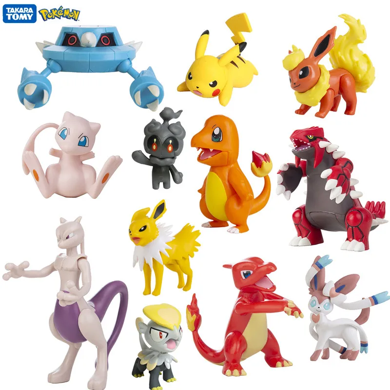 Juguetes de Pokemon de 4-13 cm, modelo de dibujos animados, figura de película de Anime, Pikachu, Eevee, Charmander, Mewtwo, muñecos de colección, el mejor regalo de cumpleaños