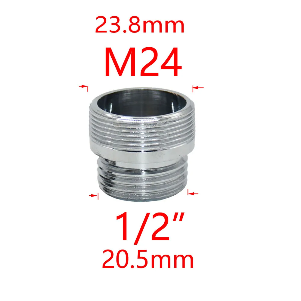 Conector de rosca de latón de 1/2 "a M22/20/24/16/18/28 para grifo, conector de ducha de baño, adaptador de burbujeador de cobre