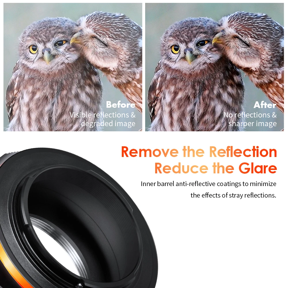 Adaptador de Montura de Lente K&F CONCEPT M42-Fuji X PRO para Lentes M42 con Rosca para Cámaras sin Espejo con Montura FX con Diseño de Barniz Mate