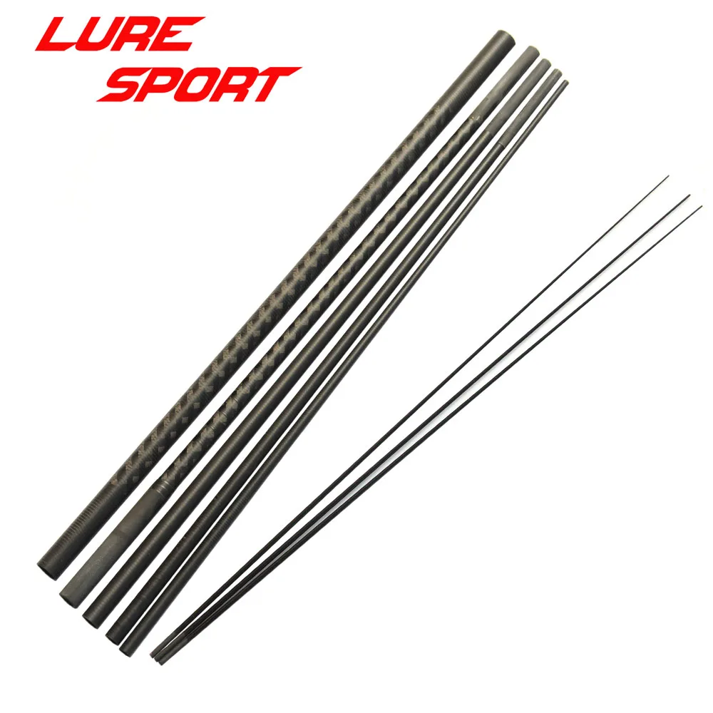 LureSport 2,1 m 6 secciones 3 uds caña de pescar de viaje de punta sólida de carbono Toray x-cross caña en blanco de carbono componente de construcción reparación DIY