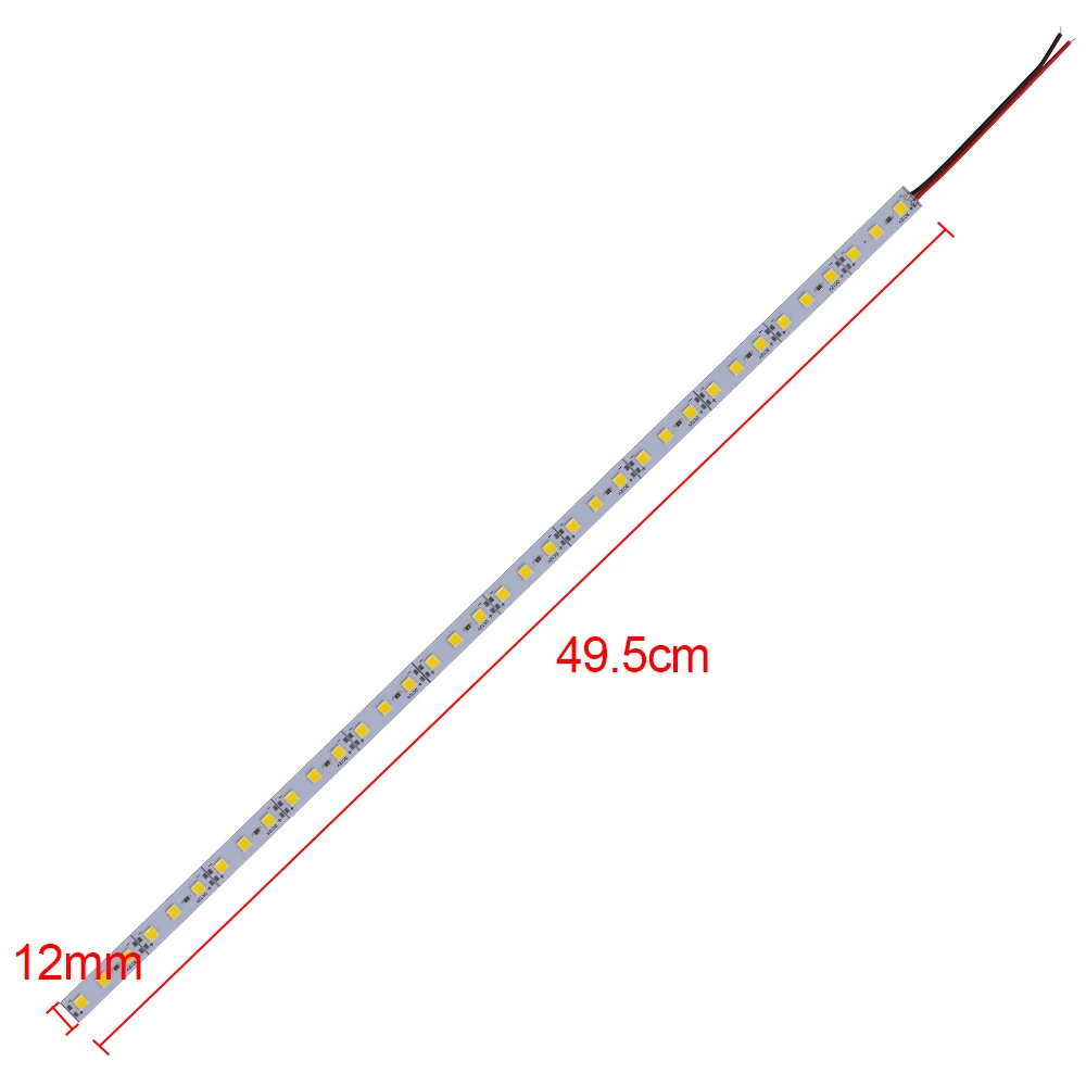 Tira de luz Led dura de 12V CC, 25cm, 50cm, SMD 5054, tira rígida de aluminio, lámpara para debajo del gabinete de cocina