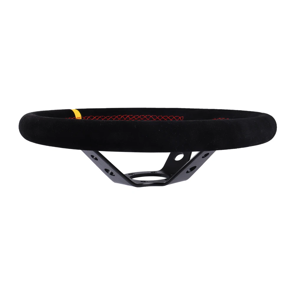 Volante de coche de 350mm y 14 pulgadas, volante de juego de carreras de deriva de cuero de gamuza Universal