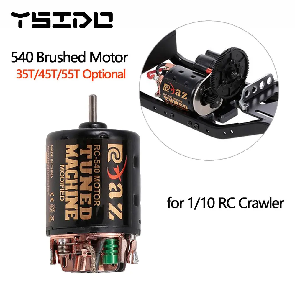YSIDO 540 Combo Motor cepillado 55T 45T 35T 60A ESC para 1/10 todoterreno Rock Crawler escalada RC coche Traxxas TRX4 Axial SCX10