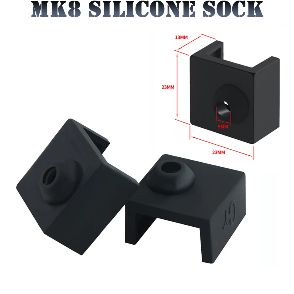 Calcetín de silicona para impresora compatible con MK7 MK8 MK10, cubierta de bloque calentador extrusora Hotend de aluminio con cabezal en J para CR-10 Ender3