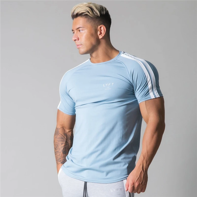 Camiseta deportiva para correr para hombre, Camisa ajustada de algodón, elástica, para entrenamiento, gimnasio, trotar, nueva