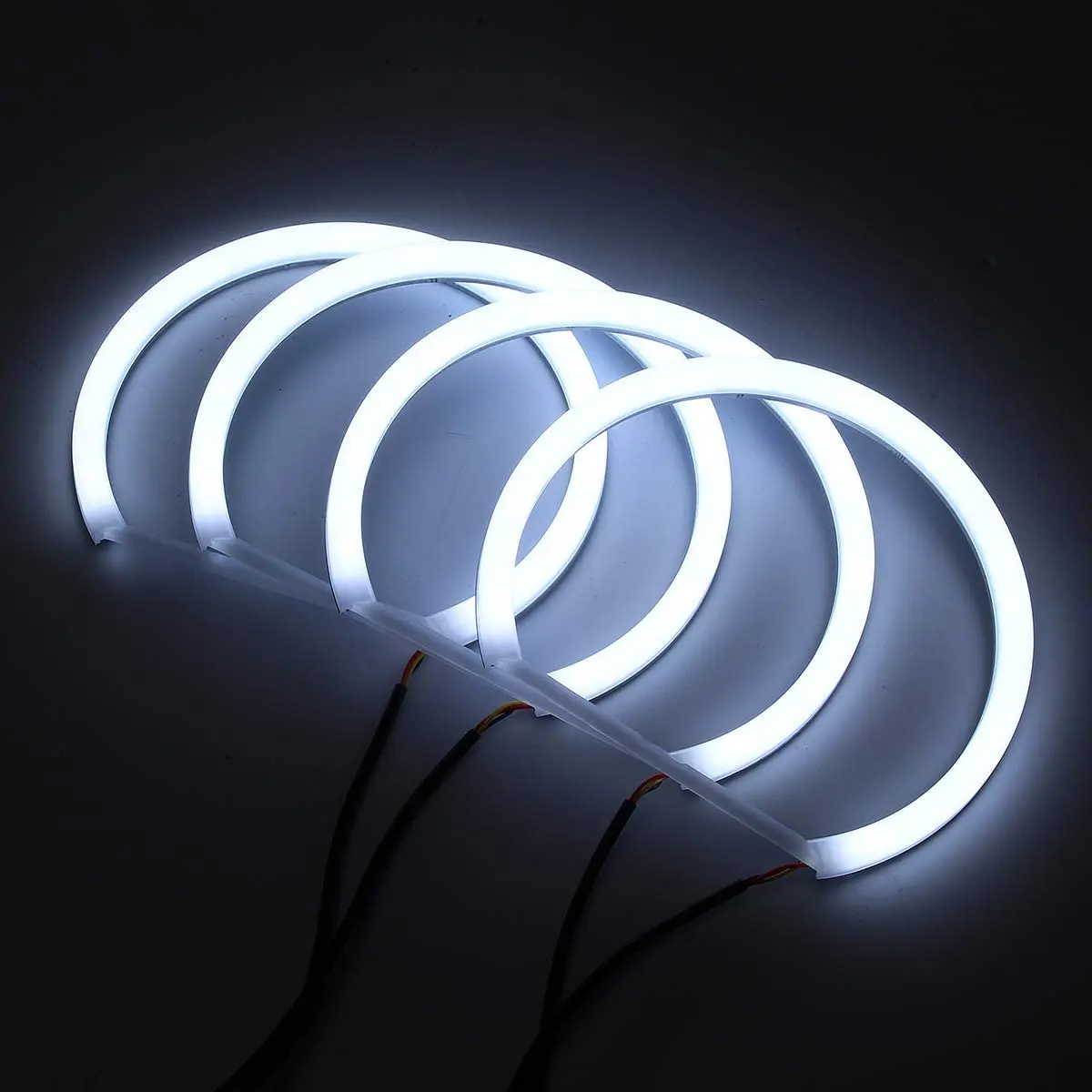 Nuevo 131mm x4 algodón claro blanco ámbar Angel Eye Halo Ring DRL para BMW E36 E38 E39 e46 luces de coche