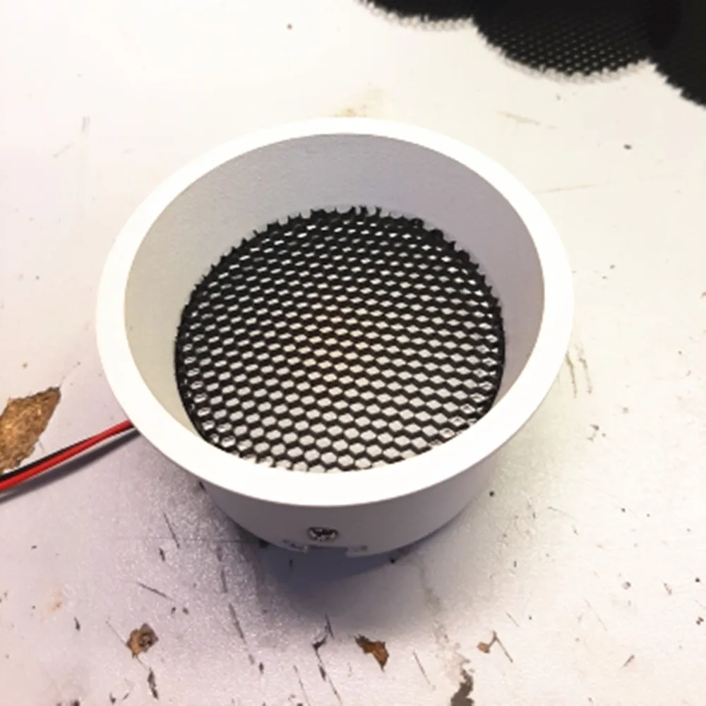 10 unidades/lote Cubierta de malla de nido de abeja redonda negra de aluminio para foco LED de luz suave, antideslumbrante y antirreflejo
