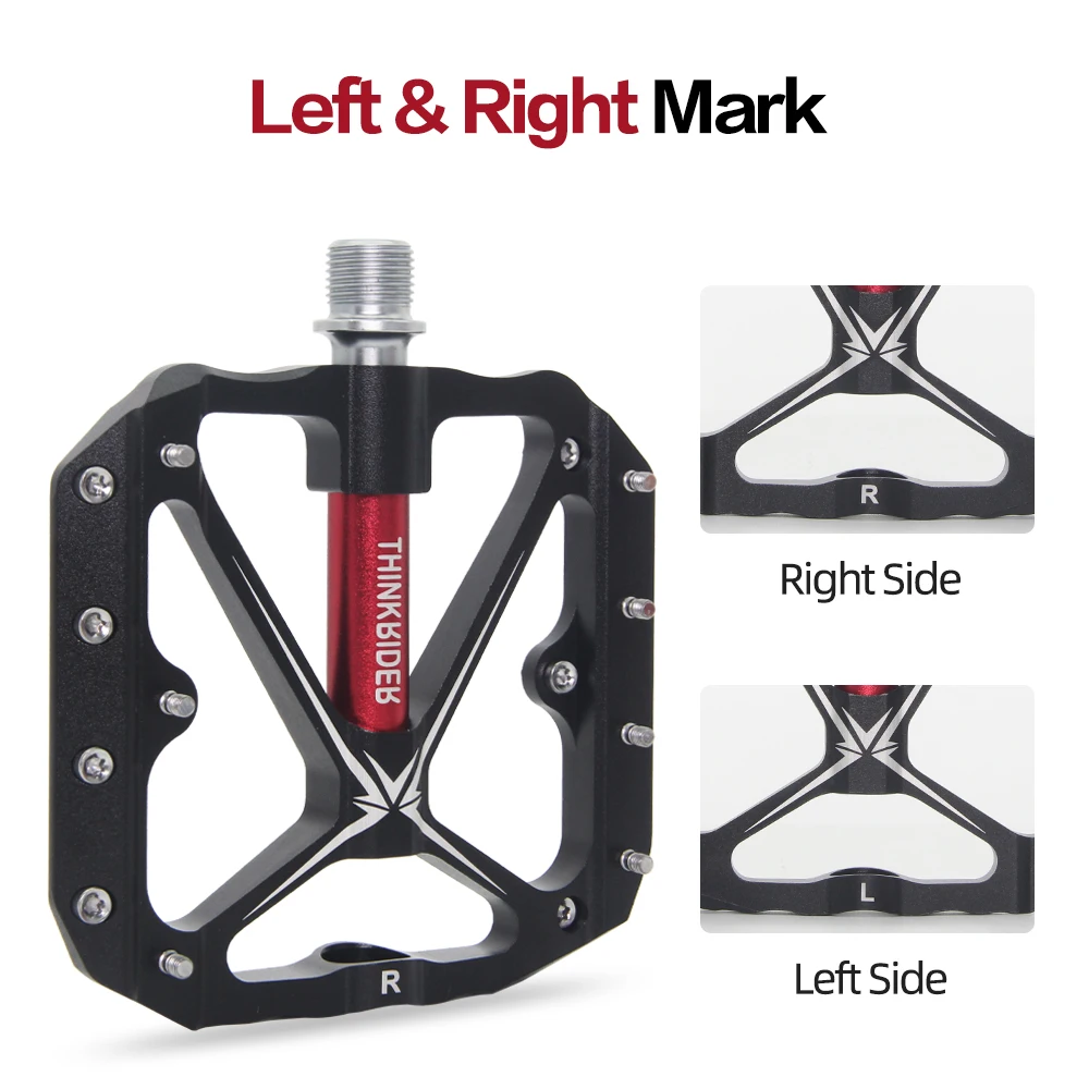 ThinkRider-pedales planos para bicicleta de montaña, accesorio de plataforma ancha, 3 rodamientos sellados
