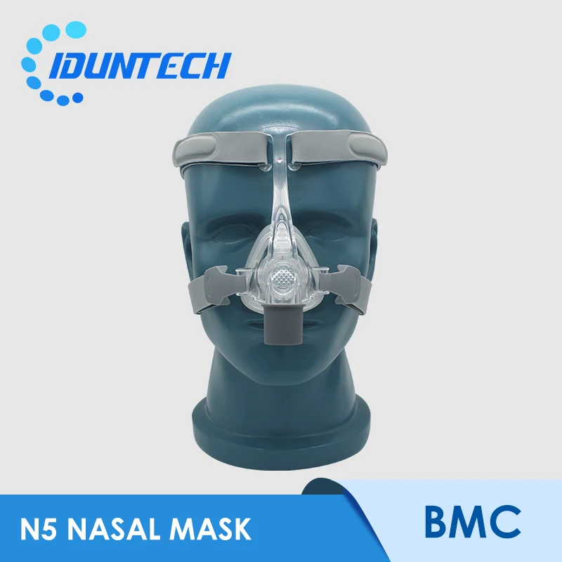 BMC-mascarilla Nasal CPAP, máscara facial completa con tubo, correa ajustable, respirador para viaje, máquina CPAP, solución antironquidos