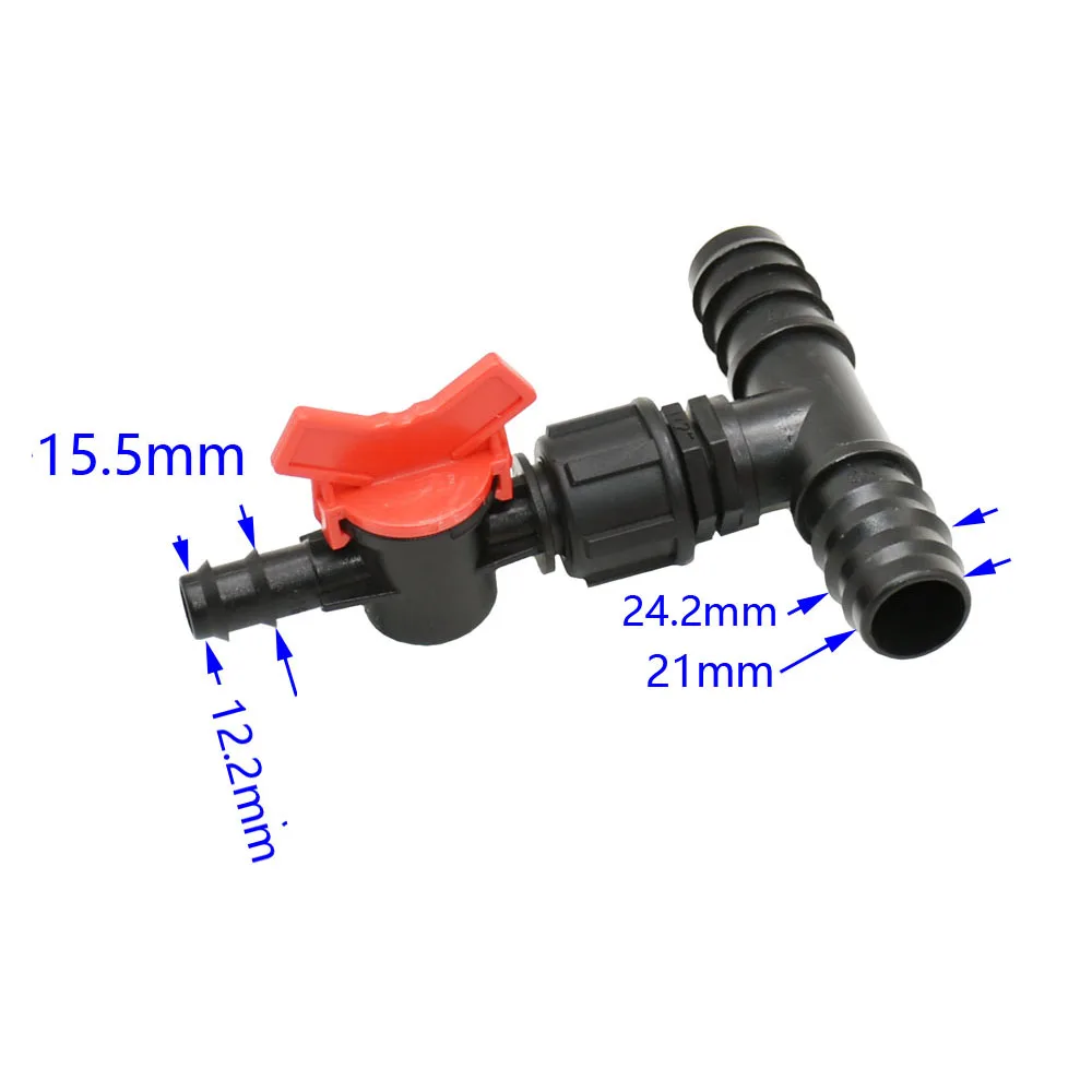 Manguera de jardín, 25mm, 20mm, 16mm, tubo de Pe, conector en T, reductor de agua, grifo divisor, tubo de riego, acoplador en T con púas, adaptador de goteo