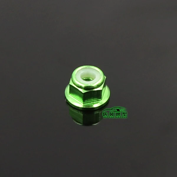10 Uds M3/M4 brida de aleación de aluminio tuerca de bloqueo de inserción de nailon tuerca autoblocante con anillo de goma antideslizante para coche Rc Scx10 Traxxas Rgt