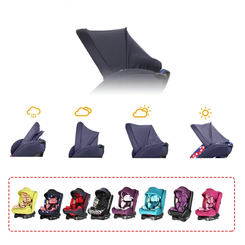 Toldo de sol para asiento de seguridad de bebé, toldo tipo cesta, parasol Universal con varilla de soporte, asiento de coche ajustable para bebé, accesorio para techo