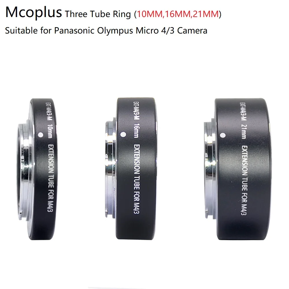 Mcoplus anillo de tubo de extensión Macro de enfoque automático de Metal para Panasonic Lumix Olympus M4/3 montaje EM1 EM5 EM10 II III GH5 G85 GX9 G7 G9