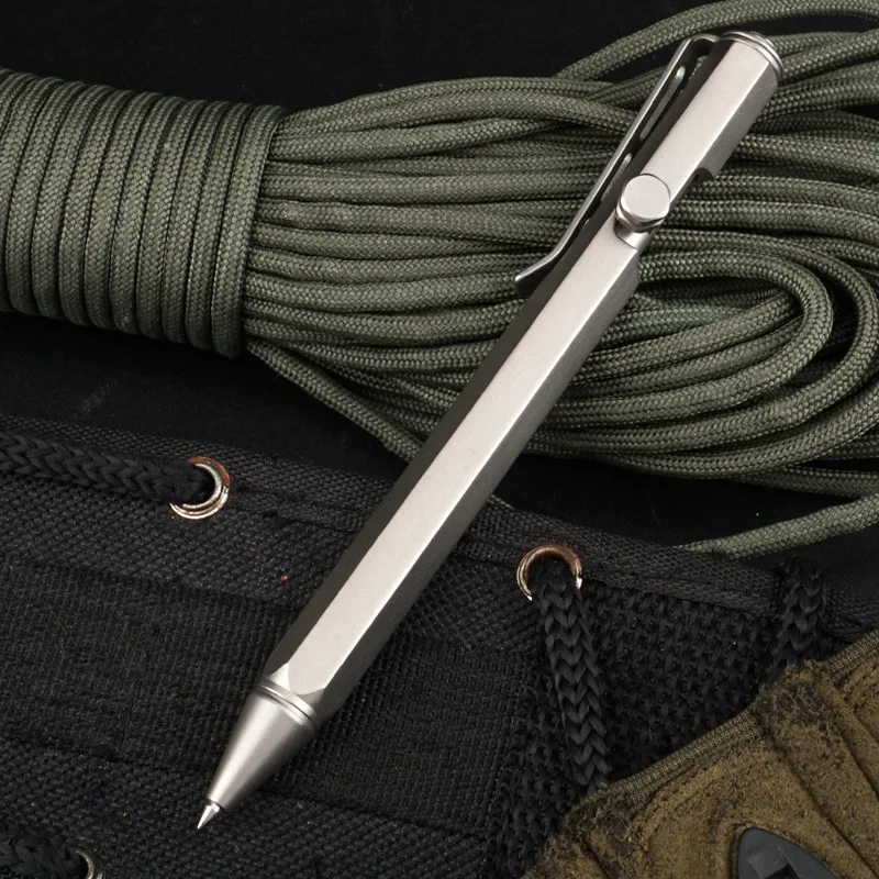 EDC-Bolígrafo de aleación de titanio, herramienta EDC portátil, multifuncional, colección de escritura, para exteriores