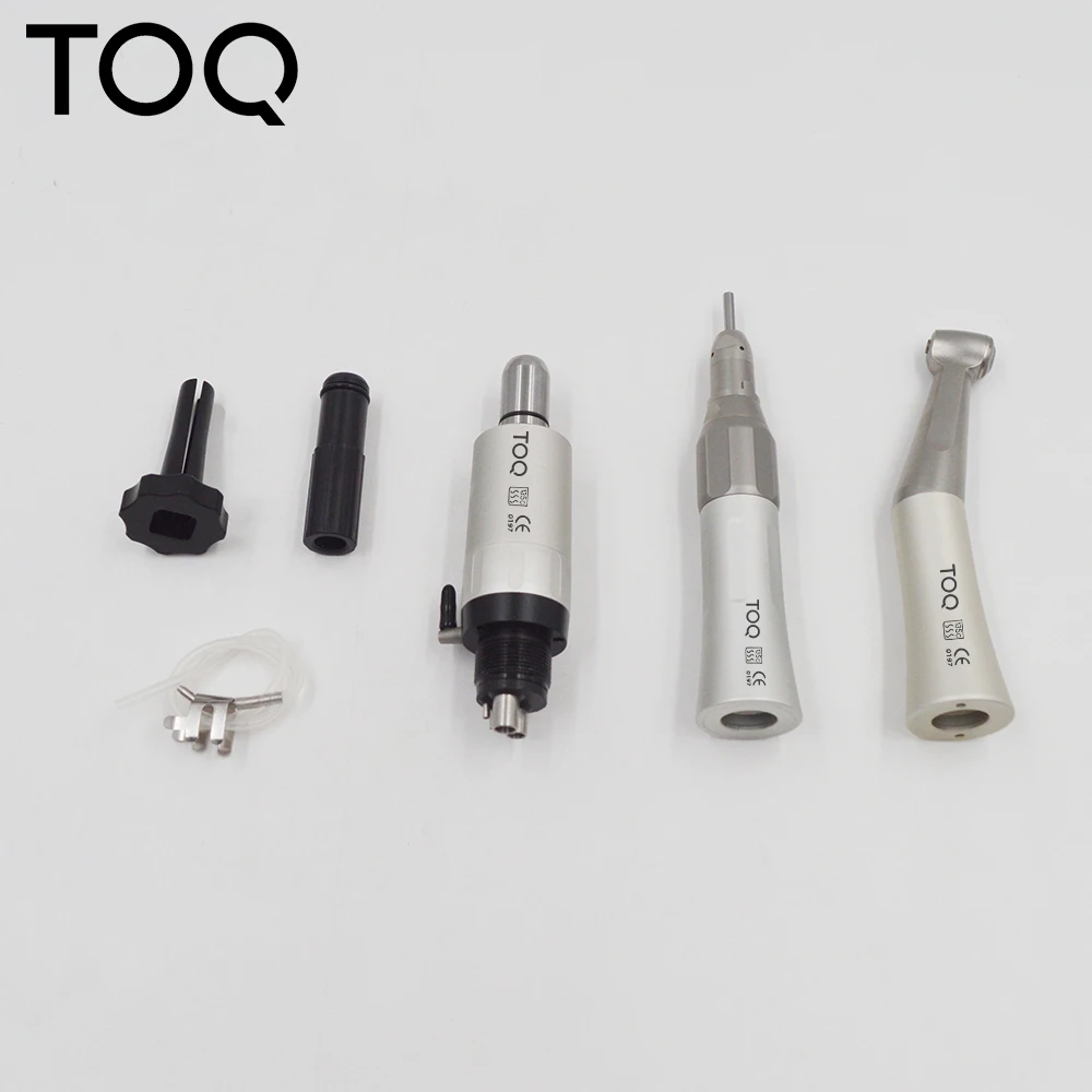 Mini Motor de aire de contraángulo Dental de baja velocidad, 4 agujeros disponibles para dentista, Kit de pieza de mano recta, contraángulo de baja velocidad, 4 orificios