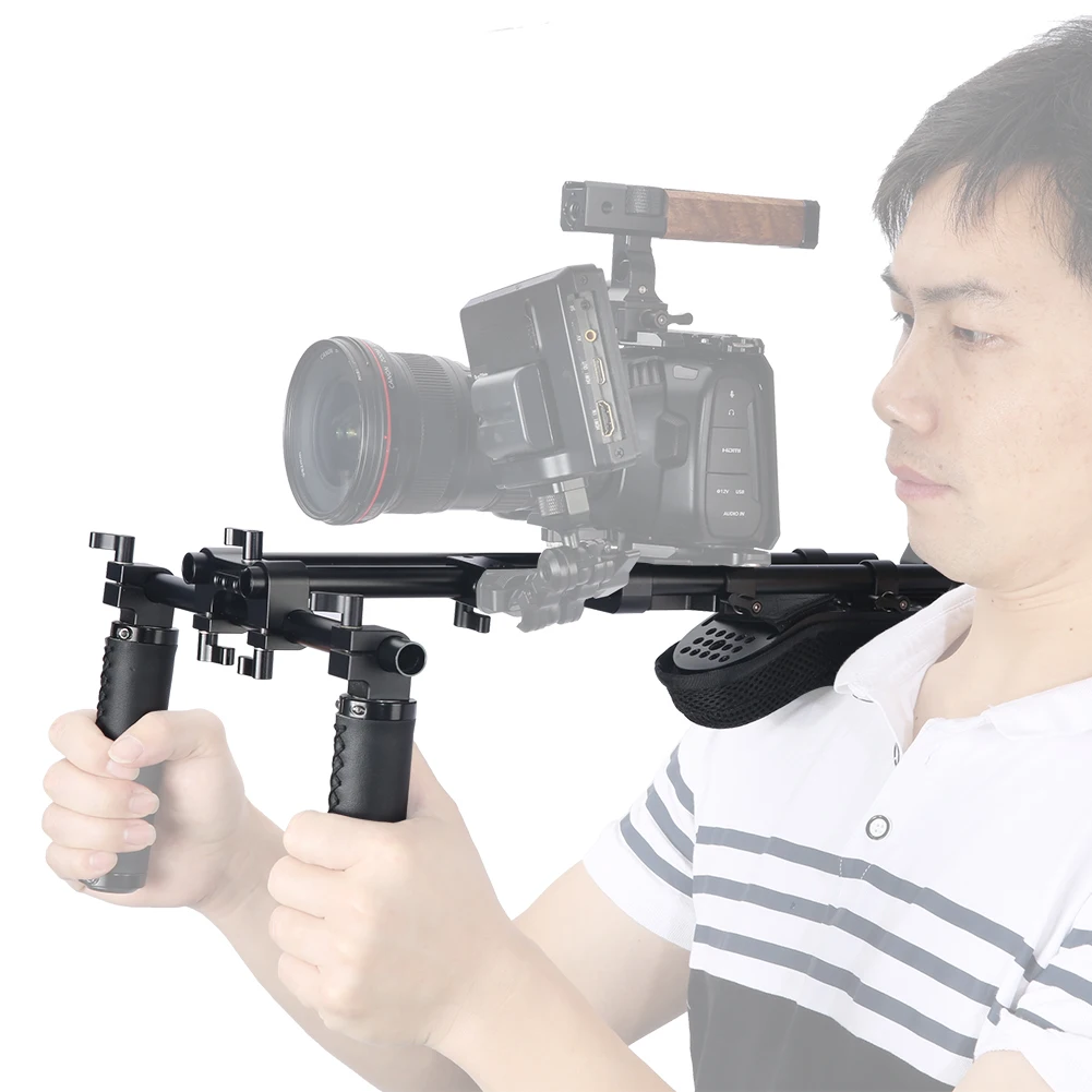 Niceyrig-soporte Universal para plataforma de hombro, sistema de bloqueo de rieles de 15mm con cámara/videocámara, Kit de montaje de placa Base