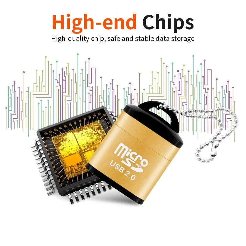 Mini lector de tarjetas de memoria para teléfono móvil, adaptador USB de alta velocidad para ordenador portátil, 1/2 piezas, Micro SD/TF, USB 2,0