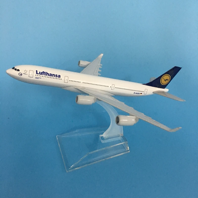 JASON TUTU 16cm Lufthansa Airbus A340 modelo de avión modelo de avión Airbus modelo 1:400 aviones de Metal fundido a presión avión de juguete