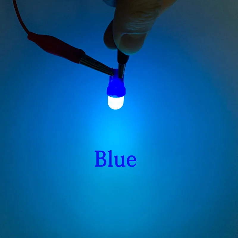 100X CA no polar CC 6V 6,3V 194 T10 # Base de cuña 555 LED F10 con lente esmerilada, máquina de juego de Pinball sin polaridad, color blanco