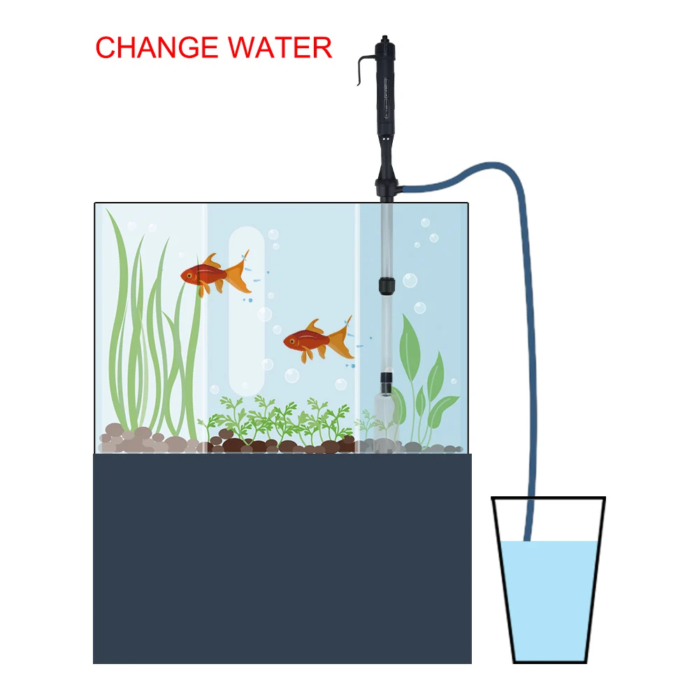 Herramientas de filtros para eliminar residuos, tubo de tanque de peces para acuario, filtro de succión al vacío, bomba de cambio de agua con batería, herramienta limpiadora de grava