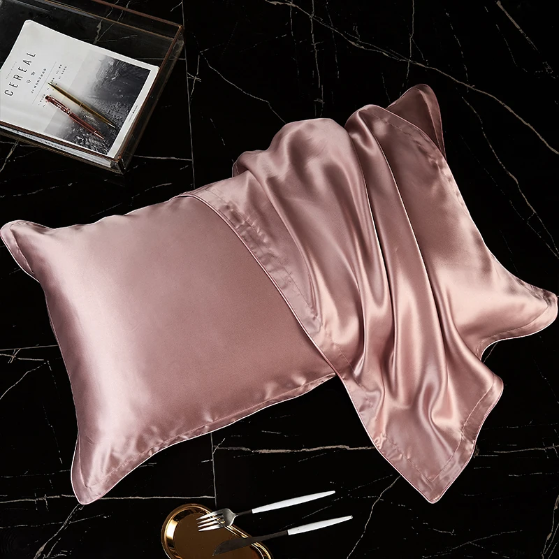 Funda de Almohada de Seda DISANGNI de una Sola Cara para Cabello y Piel, 100% Seda de Morera Pura en la Parte Delantera y Lyocell Transpirable en la Parte Trasera, 1 Pieza