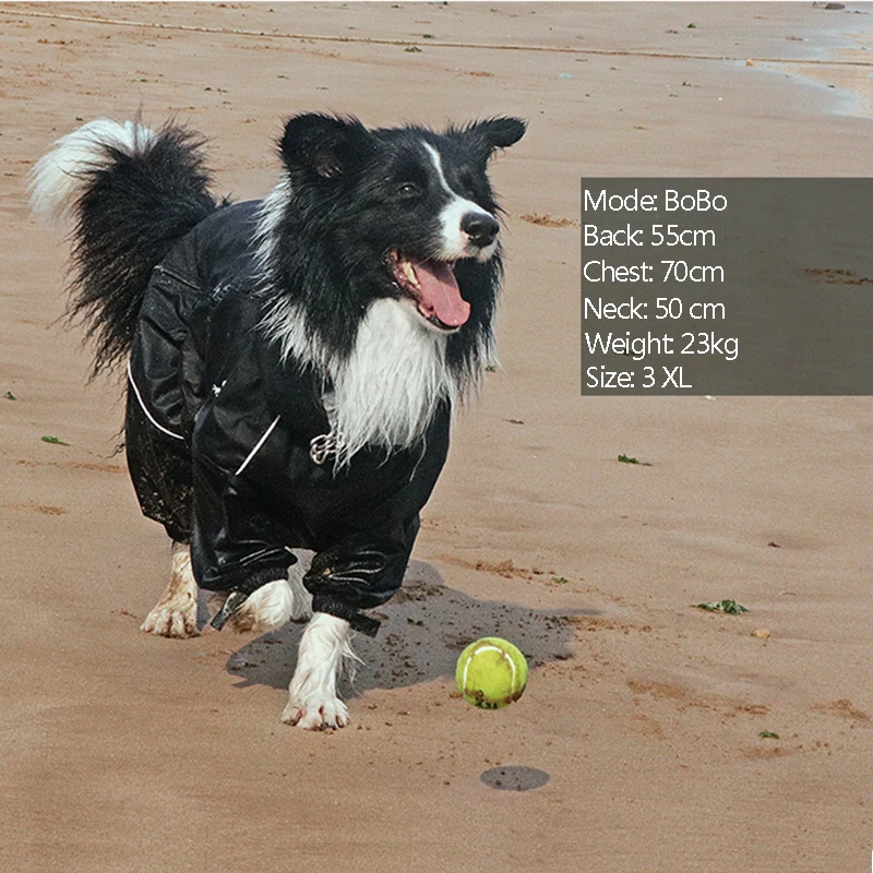 Abrigo para perros, chaqueta para exteriores, ropa impermeable para invierno, mono grande, impermeable reflectante para perros medianos y grandes