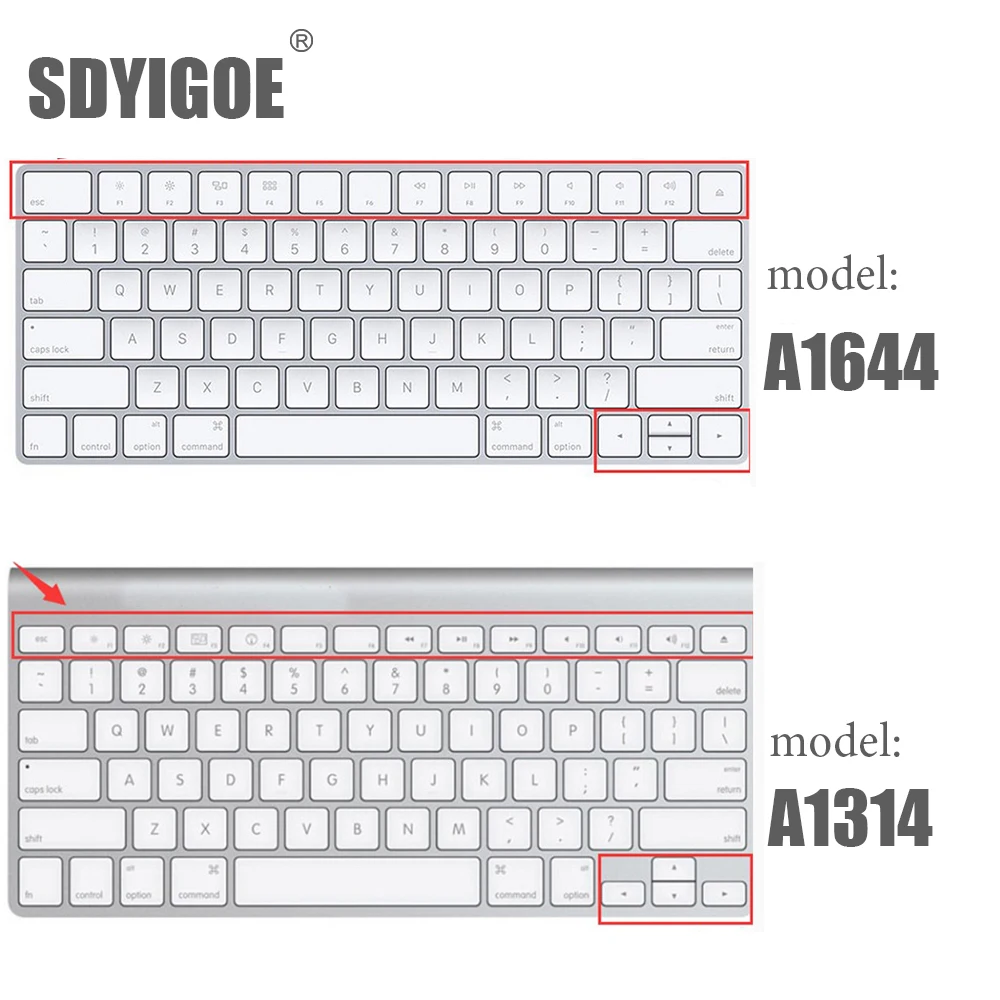 PC de escritorio para Apple Bluetooth inalámbrico keybord MLA22LL/ A1644 A1314 IMAC cubierta protectora de teclado funda de silicona versión EE. UU./UE